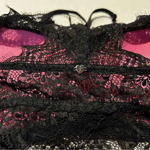Pink High Neck Push up Bralette Black Small(AA-C) - Picture 6 of 9